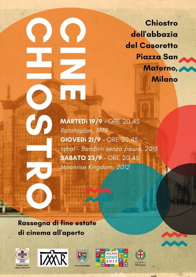 Milano CINECHIOSTRO: TRE FILM AL CASORETTO il 19, 21 e 23 settembre