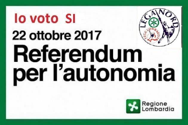 Referendum Autonomia Lombarda. I Sindaci del  PD votano SI come noi della Lega di Marco Pasquali