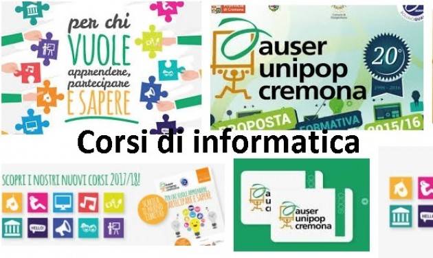 Corsi di Informatica all'Auser Unipop Cremona