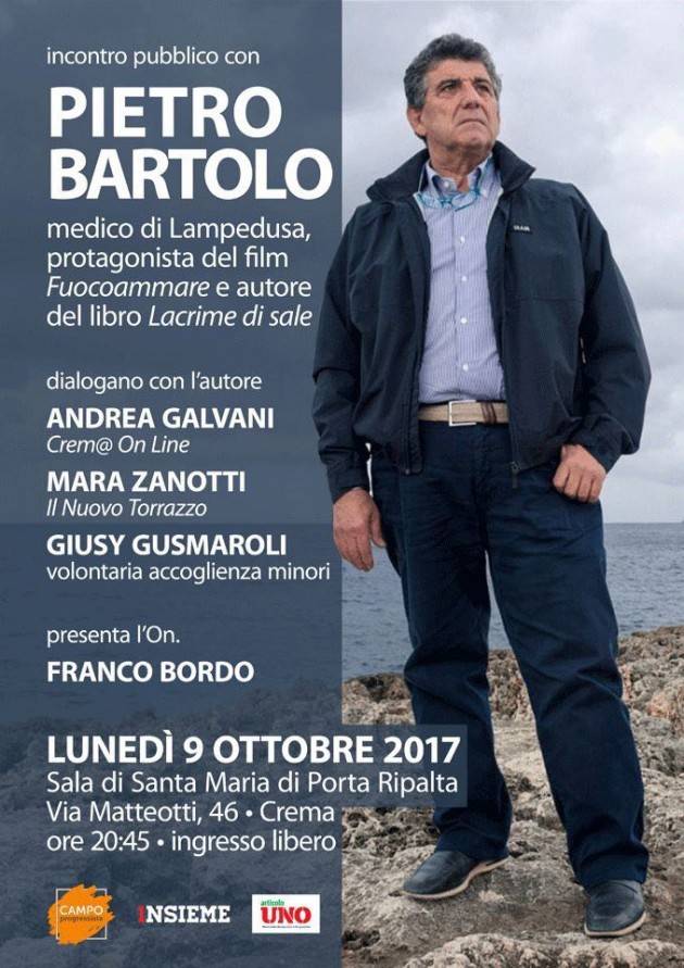 Crema Pietro Bartolo presenta il suo libro ‘Lacrime di sale’