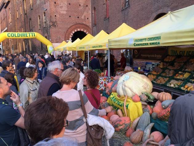 Coldiretti Cremona: domenica in piazza Stradivari grande festa della zucca al Mercato di Campagna Amica