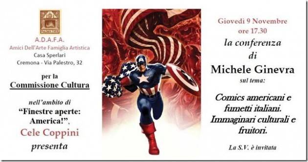 Conferenza di Michele Ginevra sul tema:Comics americani e fumetti italiani.