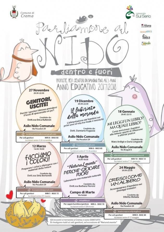 Crema Anche quest’anno ‘Parliamone al Nido’