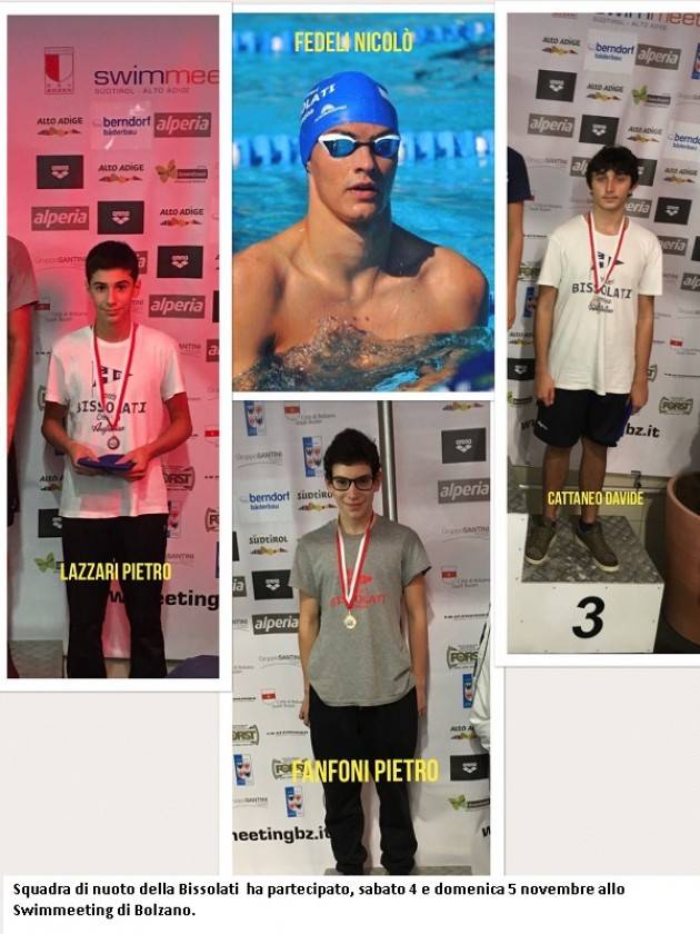  Squadra di nuoto della Bissolati  ha partecipato, sabato 4 e domenica 5 novembre allo Swimmeeting di Bolzano