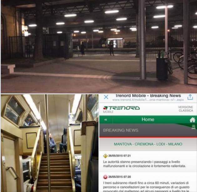 Pendolari Linea Milano - Cremona – Mantova . Sorte fa incontri elettorali che non servono