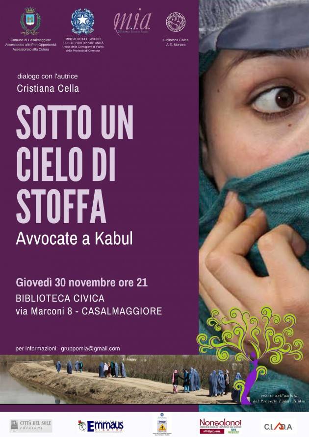 Casalmaggiore Presentazione libro ‘Il sole non è ancora sorto a Kabul e Shirin’   30 Novembre 2017