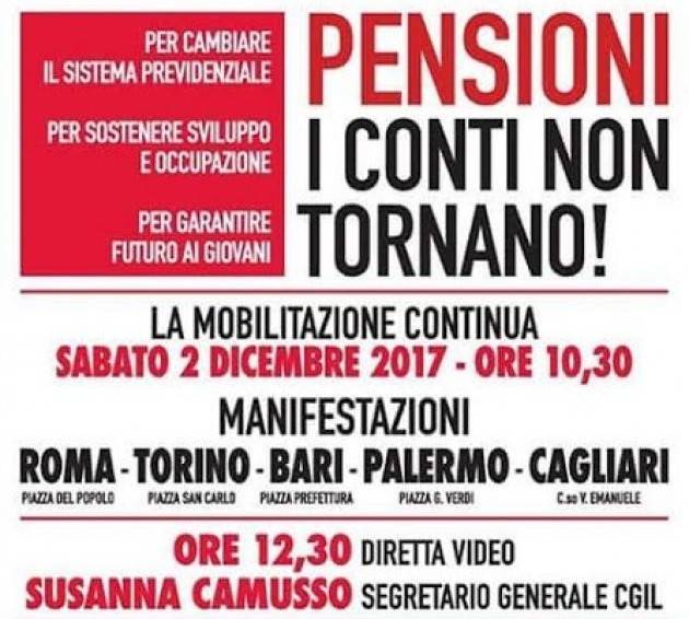 #CONTAILLAVORO”. SABATO 2 DICEMBRE LA CGIL SCENDE IN PIAZZA IN CINQUE CITTA’