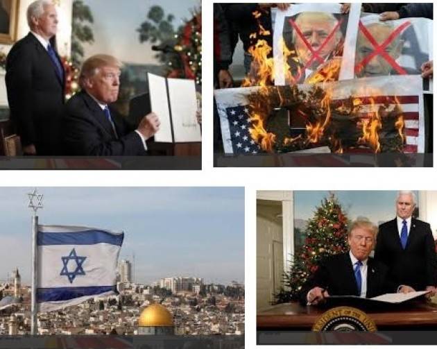 Arci La scelta del presidente Trump di spostare la sede dell’ambasciata Usa a Gerusalemme è grave