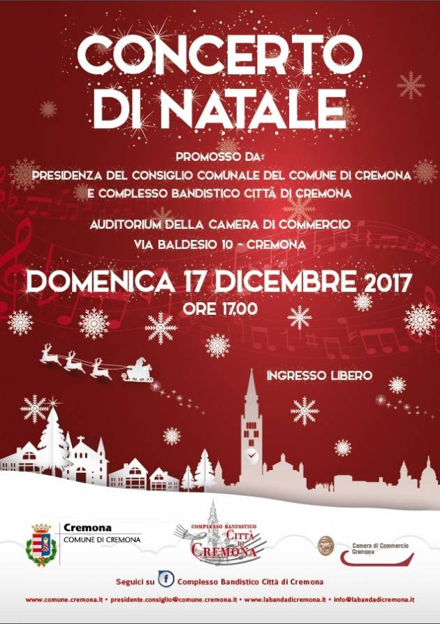 Cremona Domenica 17 ‘Concerto di Natale’ all'Auditorium della Camera di Commercio