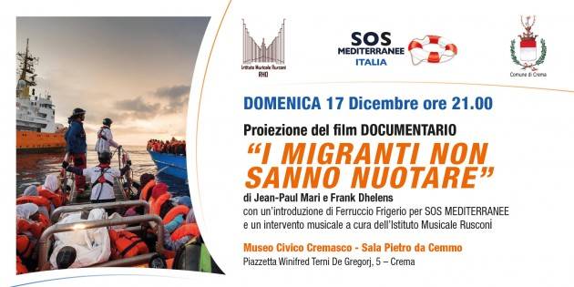 Crema proiezione  docufilm  ‘I migranti non sanno nuotare’