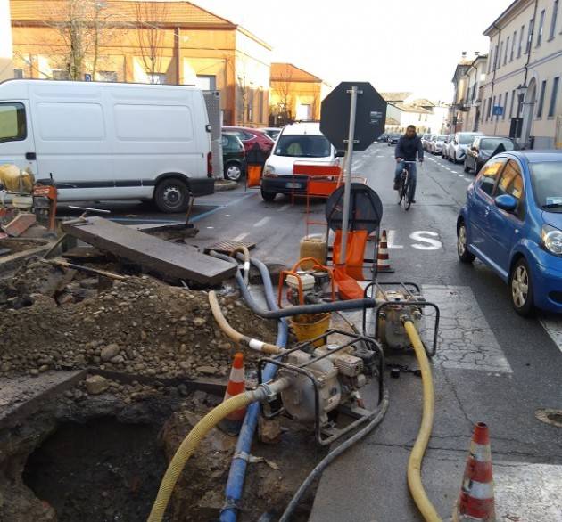 Padania Acque Crema: riparata la perdita in piazza Marconi angolo via Bottesini