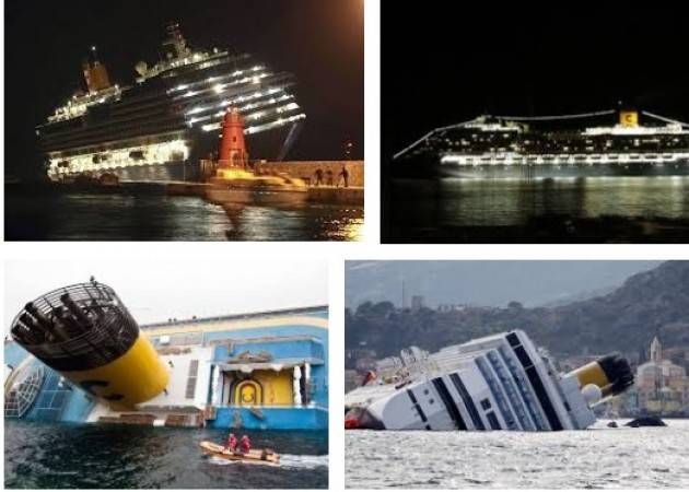 AccaddeOggi 13 gennaio 2012 – La nave da crociera Costa Concordia urta degli scogli  dell'Isola del Giglio