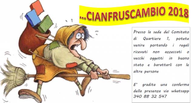 Cianfruscambio 2018 sabato 20 gennaio al  Comitato di quartiere 1 Cremona 