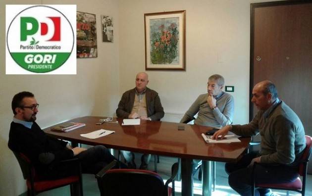 Matteo Piloni (Pd) Incontra  i segretari di Cgil-Cisl -Uil  di Cremona Pedretti, Demaria e Grossi