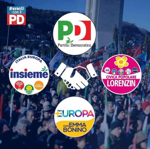 Elezioni Nazionali 4 marzo. Il PD e la sua coalizione di centrosinistra
