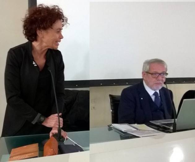 Giovanni Maria Flick a Crema per il compleanno della Costituzione il saluto di Stefania Bonaldi