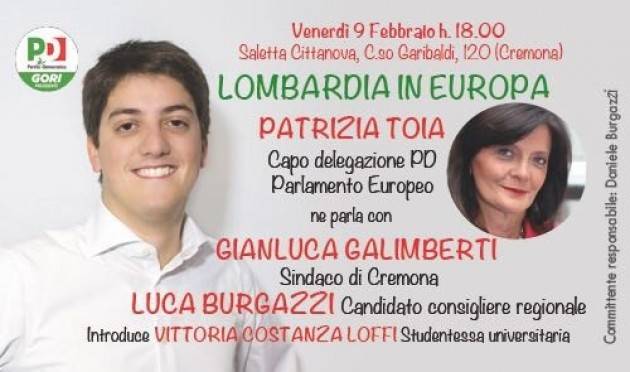 Patrizia Toia a Cremona per parlare di Europa ed a sostegno di Luca Burgazzi (Pd)