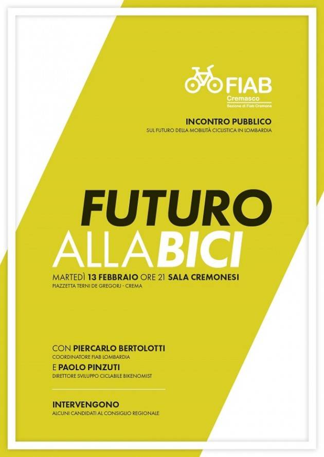 Fiab Cremasco organizza un incontro pubblico, sul tema della mobilità ciclistica
