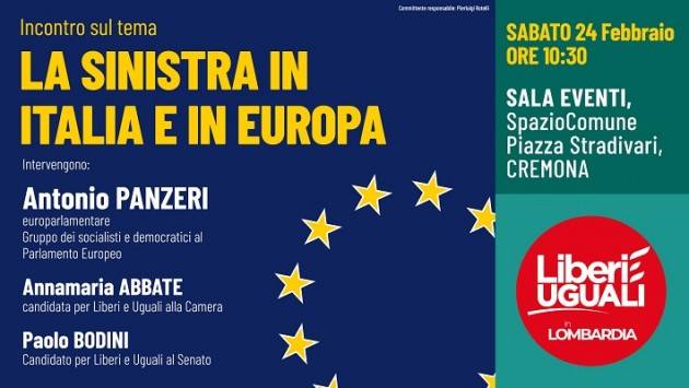 Antonio Panzeri (Liberi e Uguali incontro a Cremona su ‘La Sinistra in Italia e in Europa