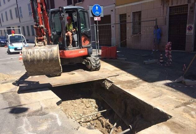 Cremona, Padania Acque S.p.A.: cantiere in corso Campi e in via Cesare Battisti per manutenzione alla rete fognaria