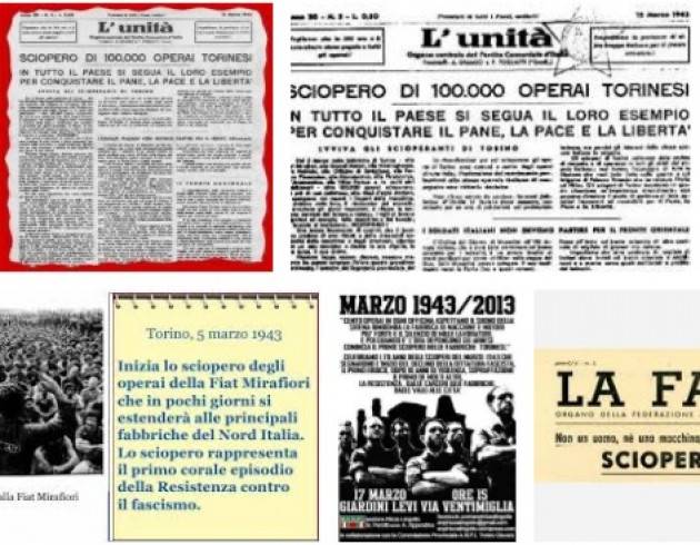 AccaddeOggi 5 marzo  1943  Torino partono gli ‘Scioperi antifascisti del 1943'