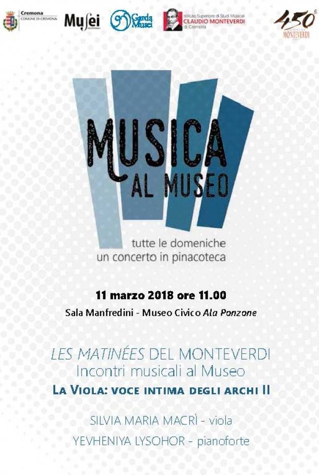 Cremona La Viola: voce intima degli archi II per la rassegna Musica al Museo