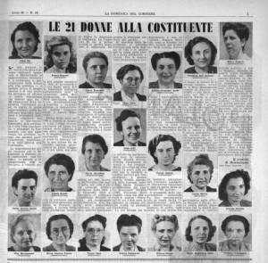 Otto Marzo Omaggio alle 21 donne alla Costituente  