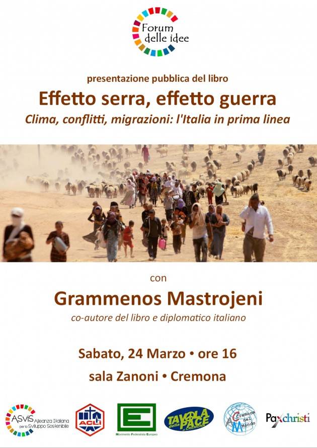 Incontro  il 24/3 con l’autore libro EFFETTO SERRA, EFFETTO GUERRA  Grammenos Mastrojeni