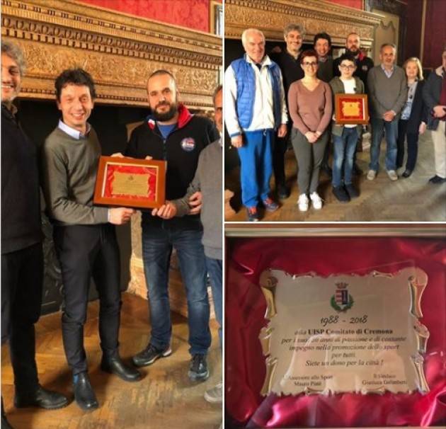 TRENTENNALE UISP CREMONA IMPORTANTE RICONOSCIMENTO DEL SINDACO GALIMBERTI