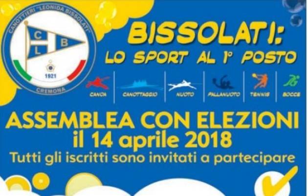 (Inter.Tel.) Canottieri Bissolati M.Segalini invita  a partecipare all’assemblea di sabato 14 aprile