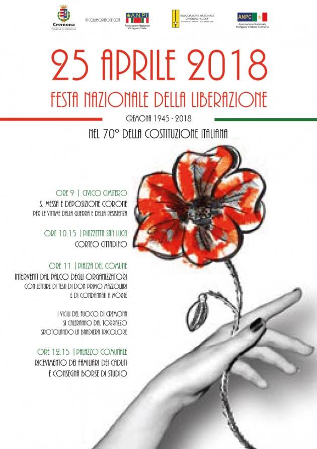 Cremona 73° anniversario della Liberazione, il programma del 25 aprile