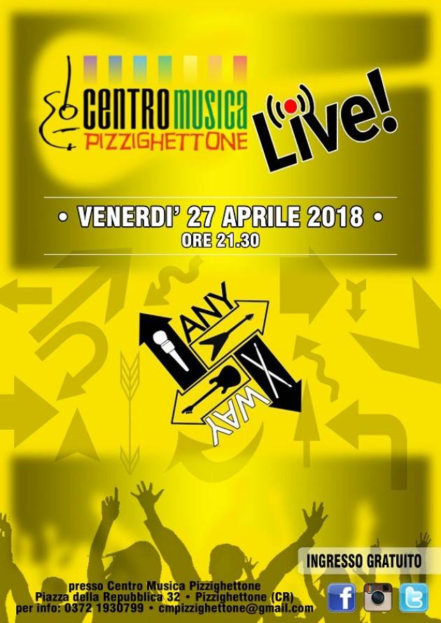 Pizzighettone Anyway sul palco di CMP Live il 26/4 di Serena Cominetti