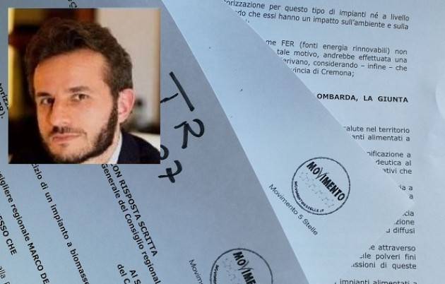 Marco Degli Angeli (M5S) INTERROGAZIONE REGIONALE - NO ALLA CENTRALE A BIOMASSE DI CASTELLEONE