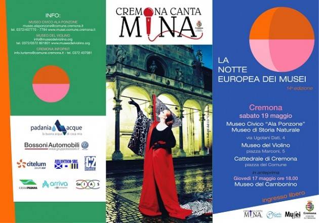 Cremona: La Notte Europea dei Musei sabato 19 maggio