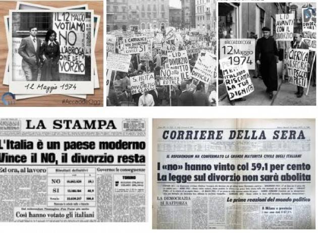 AccaddeOggi   #12maggio 1974 - Italia: nel referendum il  divorzio  viene confermato con il 59,3%