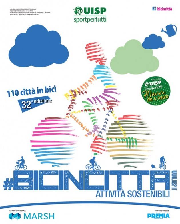 UISP Bicincittà 2018:domenica 13 maggio si pedala in 74 città