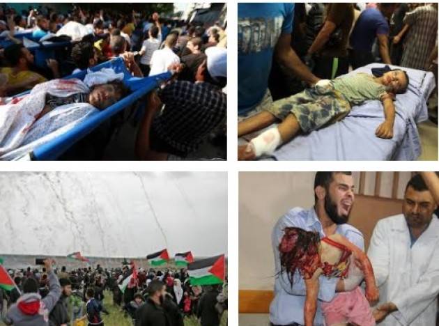 Israele in festa  inaugura l’ambasciata USA , ma il suo esercito spara a Gaza e fa 50 morti di Gian Carlo Storti