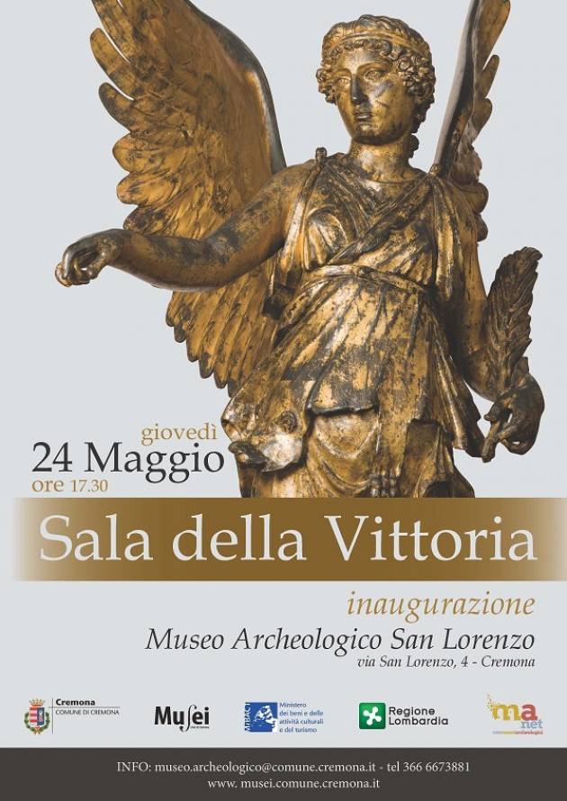 Al Museo Archeologico di Cremona inaugurazione della Sala della Vittoria il 24/5