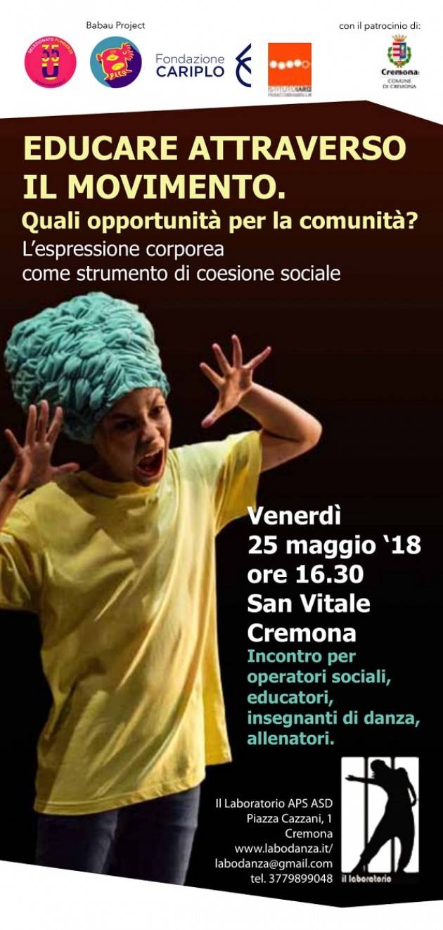  A Cremona: educare attraverso il movimento venerdì 25 maggio 