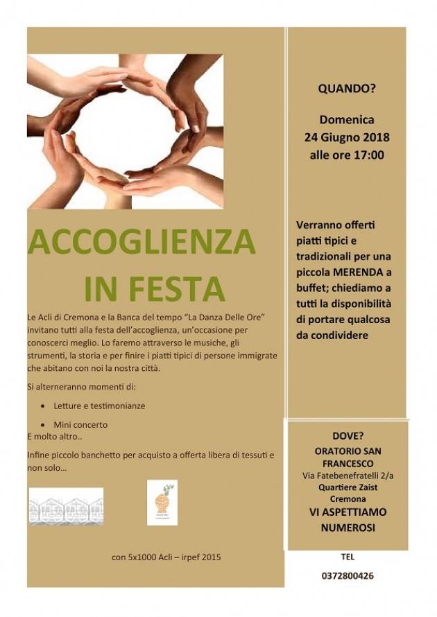 Cremona: il 24 giugno 'Accoglienza in Festa'