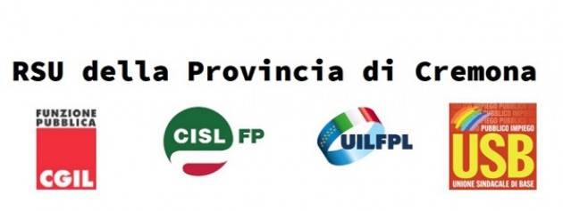 RSU della Provincia di Cremona: conferenza stampa del 21 giugno