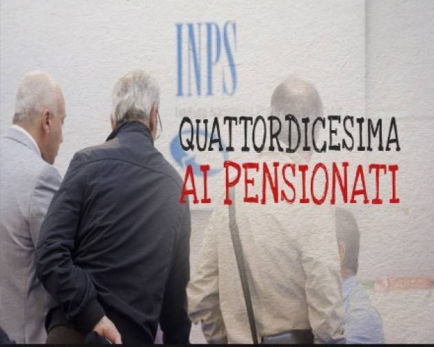 Pensionati Arriva la quattordicesima. Spi: l'assegno non si tocca