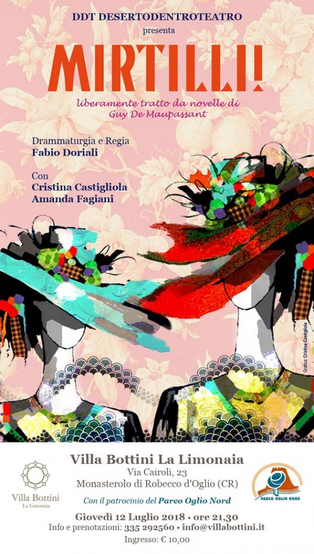 Robecco d’Oglio La commedia ‘Mirtilli’ il 12 luglio a Villa Bottini