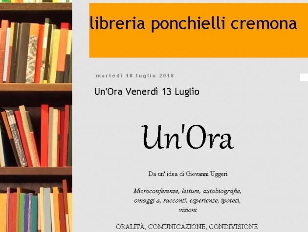 Libreria Ponchielli Venerdì 13 luglio Jacopo Narros, Vincenzo Athos Montuori e  Zayman ad Un’ORA