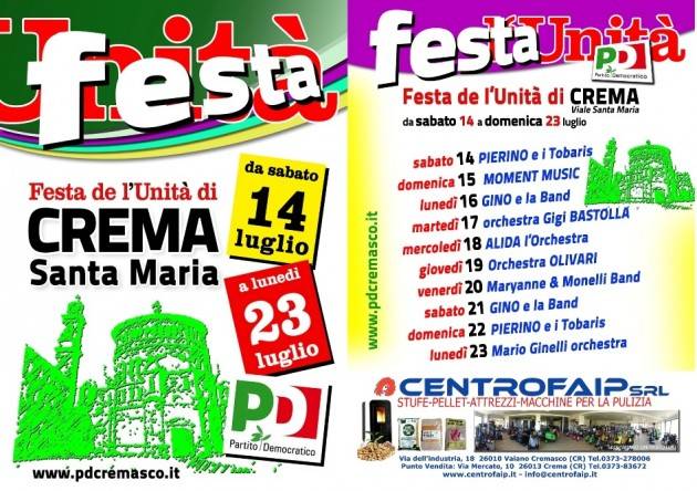 Ancora tanta gente alla Festa Unità di Crema Santa Maria aperta fino  al 23 luglio. 