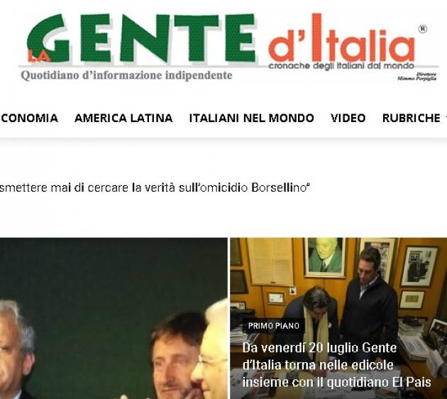 AISE URUGUAY: DA VENERDÍ 'GENTE D’ITALIA' TORNA NELLE EDICOLE INSIEME CON IL QUOTIDIANO ‘EL PAIS’