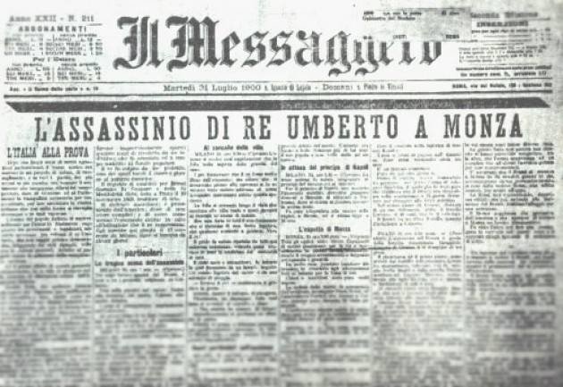 AccaddeOggi    #29luglio 1900 – L'anarchico Gaetano Bresci uccide a Monza Umberto I di Savoia, re d'Italia