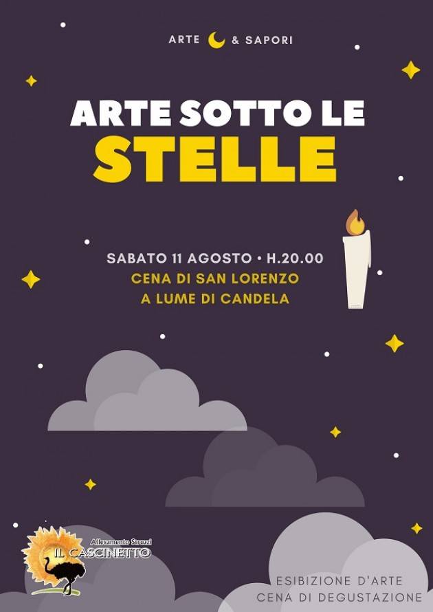 Notte di San Lorenzo :SALVIROLA, ARTE SOTTO LE STELLE CADENTI
