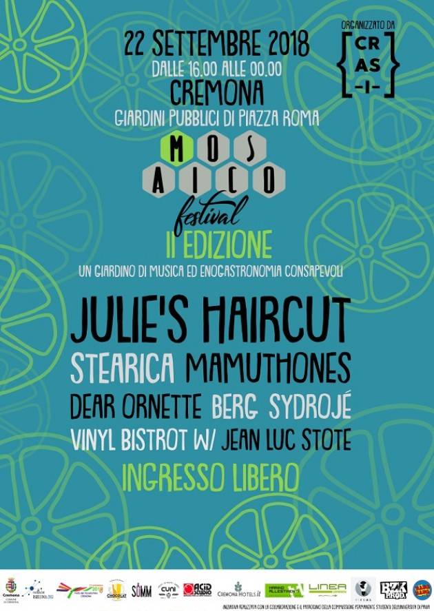 Mosaico Festival: Julie’s Haircut annunciati come headliner  in Cremona il 22 settembre