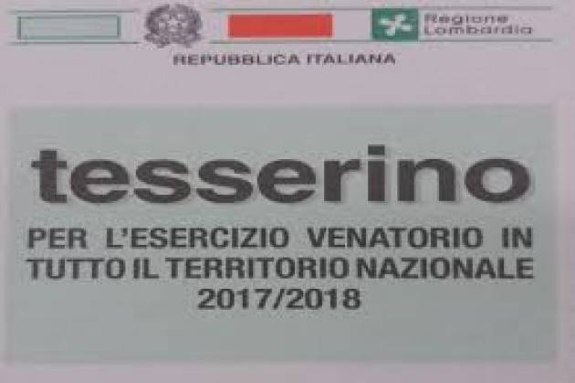 All'Ufficio Ecologia del Comune di Cremona in distribuzione i tesserini venatori 2018-2019